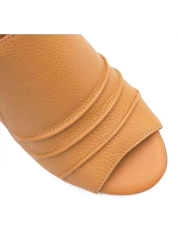 Zatta Calcados - Peepboot Salto Bloco Couro Pietra Marrom 5