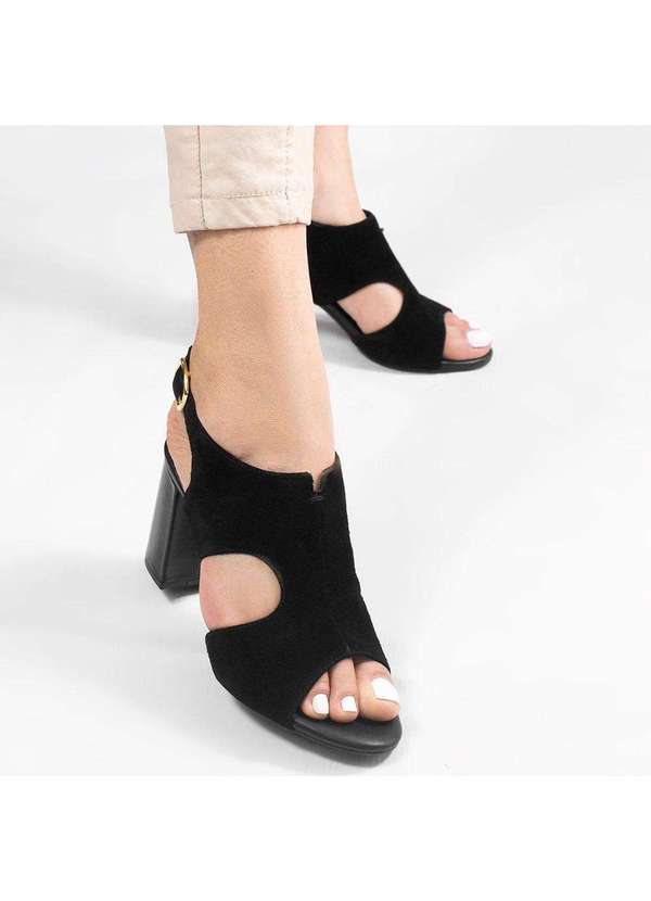 Zatta Calcados - Peepboot Zatta Salto Bloco Jenifer Preto 4