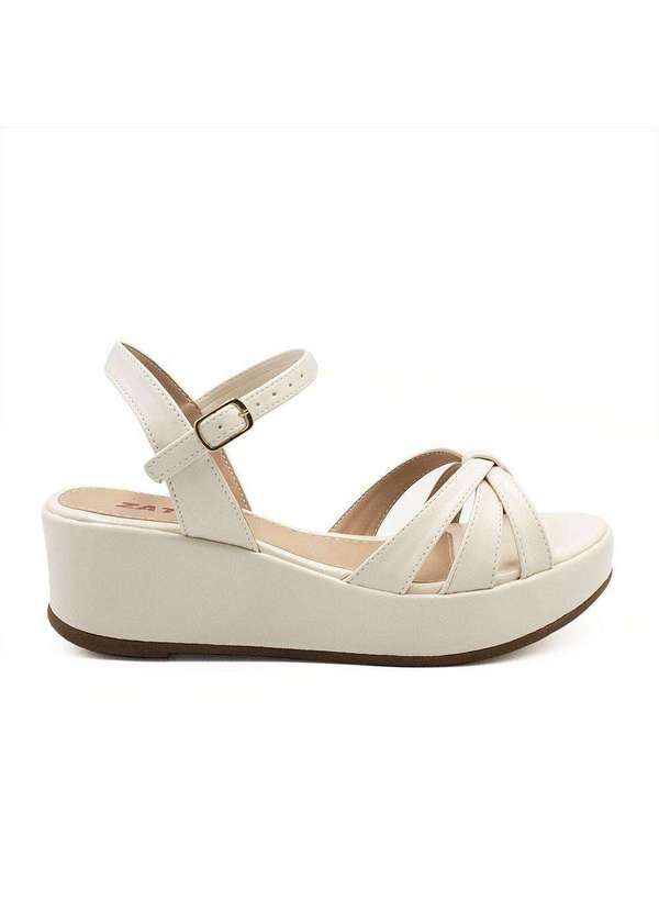 Zatta Calcados - Sandalia Anabela Flat Alanis Branco 3