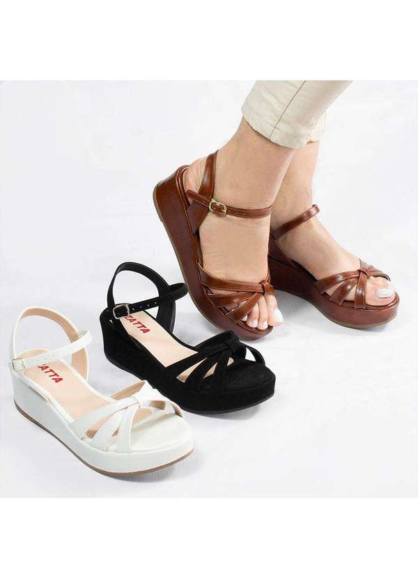Zatta Calcados - Sandalia Anabela Flat Alanis Branco 7