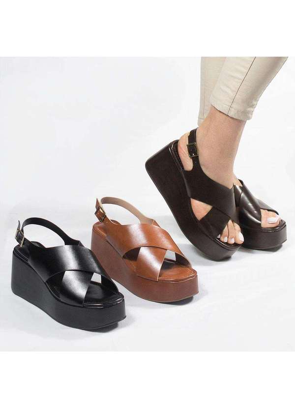 Zatta Calcados - Sandalia Anabela Ilana Marrom 6