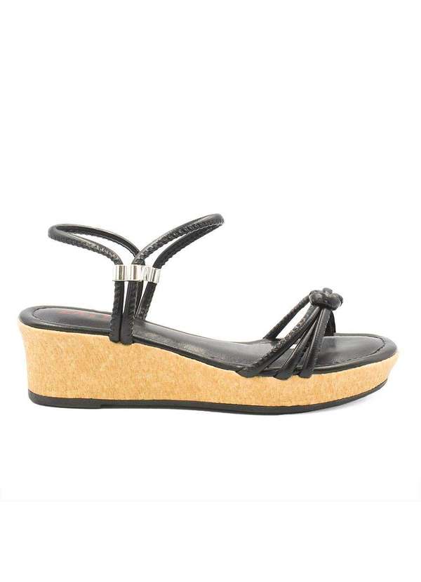 Zatta Calcados - Sandalia Anabela no Mirtes Preto 2