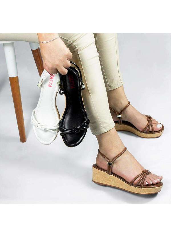 Zatta Calcados - Sandalia Anabela no Mirtes Preto 3