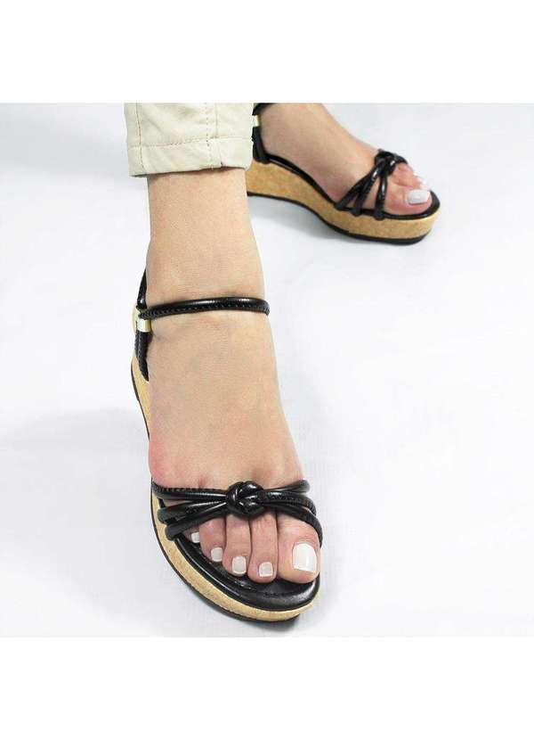 Zatta Calcados - Sandalia Anabela no Mirtes Preto 4