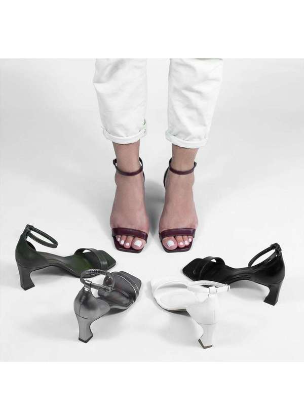 Zatta Calcados - Sandalia Basica Salto Medio Gisele Branco 4