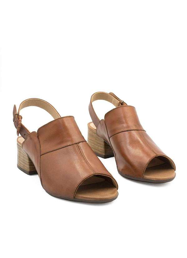 Zatta Calcados - Sandalia de Couro Salto Bloco Eva Marrom 4