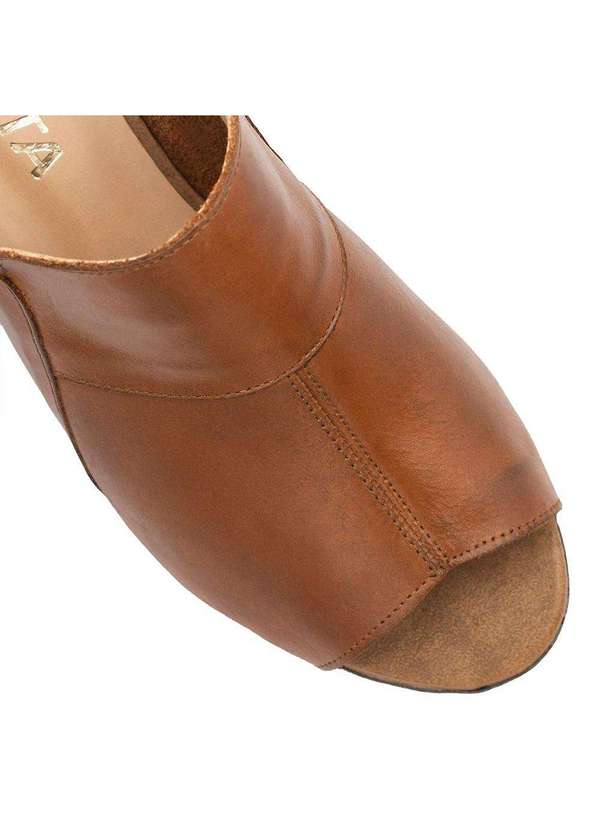 Zatta Calcados - Sandalia de Couro Salto Bloco Eva Marrom 5