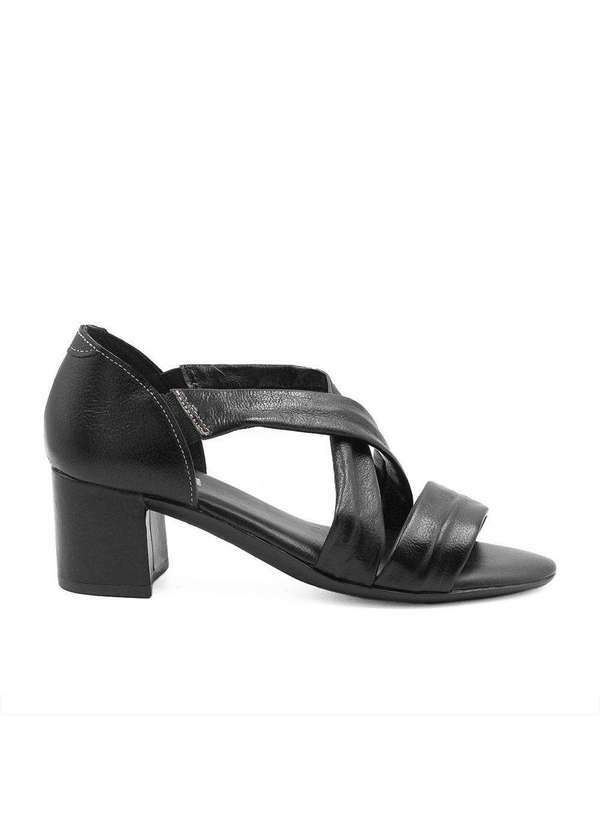 Zatta Calcados - Sandalia Feminina Zatta Salto Bloco Ludmila Preto