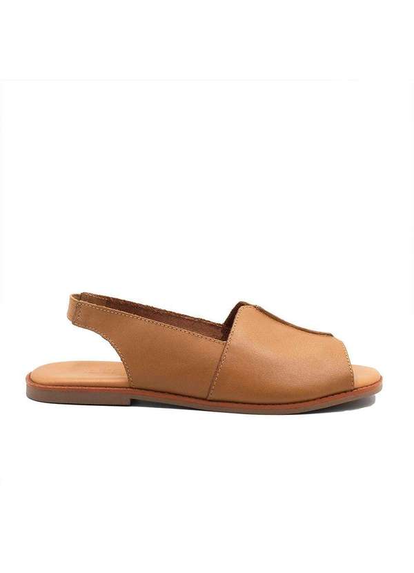 Zatta Calcados - Sandalia Rasteira Bx Couro Fechada Francisca Marrom 2