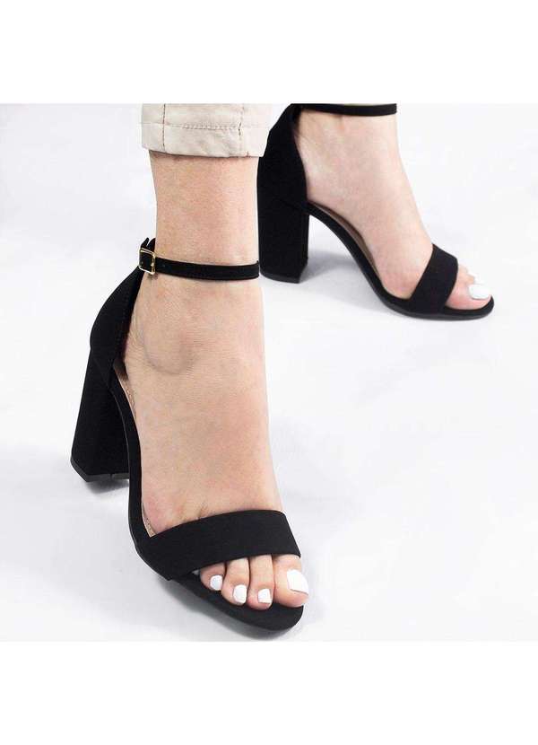 Zatta Calcados - Sandalia Salto Bloco Alto Pilar Preto 3