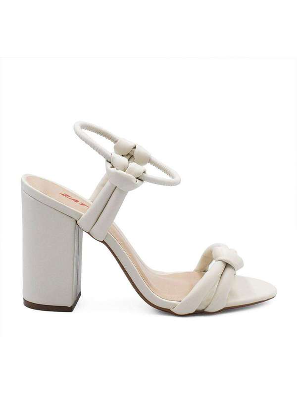 Zatta Calcados - Sandalia Salto Bloco Alto Raissa Branco 2