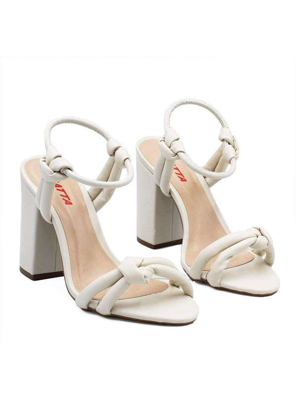 Zatta Calcados - Sandalia Salto Bloco Alto Raissa Branco 3