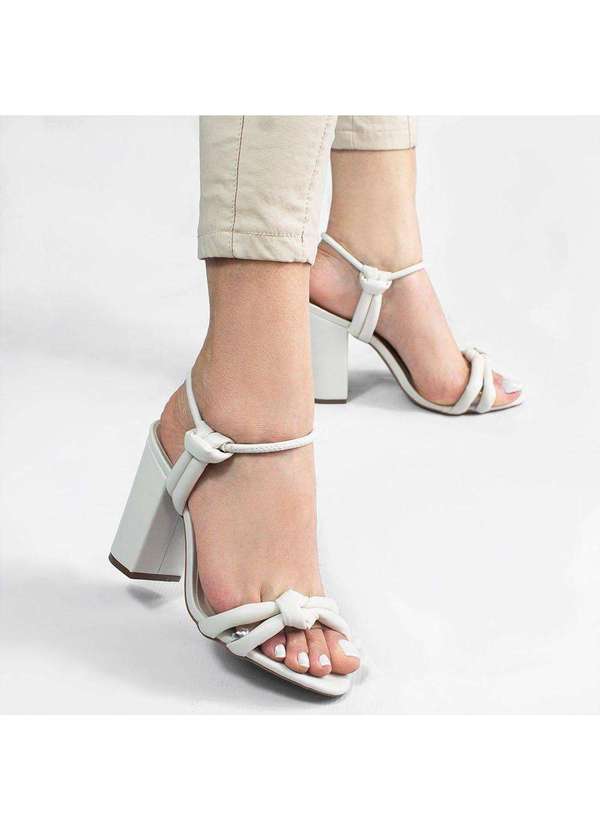 Zatta Calcados - Sandalia Salto Bloco Alto Raissa Branco 4