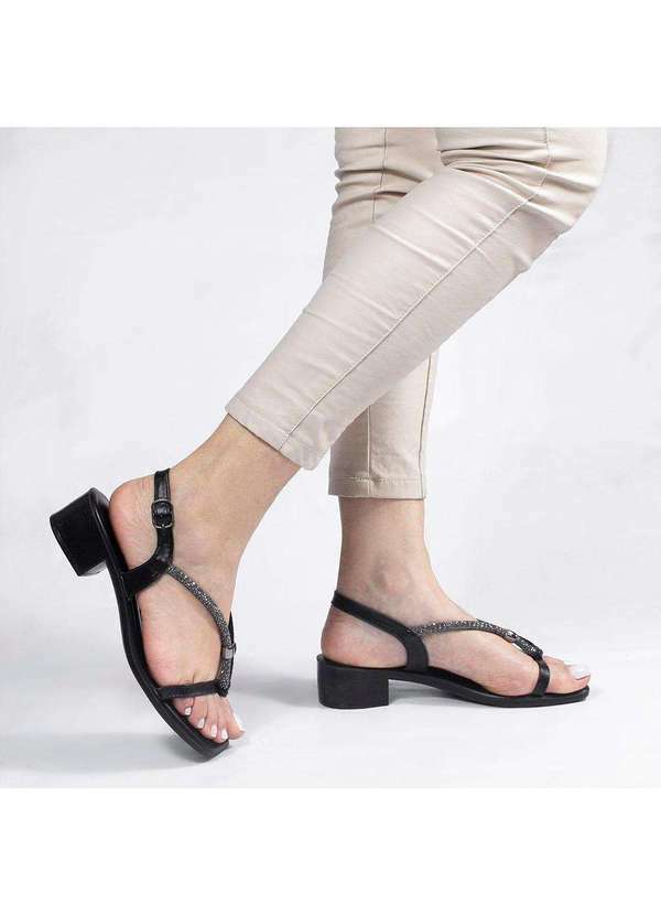 Zatta Calcados - Sandalia Salto Bloco Baixo Eliza Preto