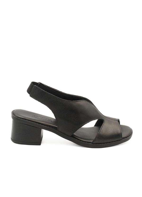 Zatta Calcados - Sandalia Salto Bloco Couro Priscila Marrom 2