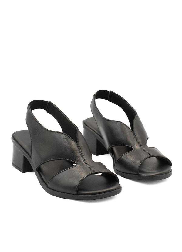 Zatta Calcados - Sandalia Salto Bloco Couro Priscila Marrom 4