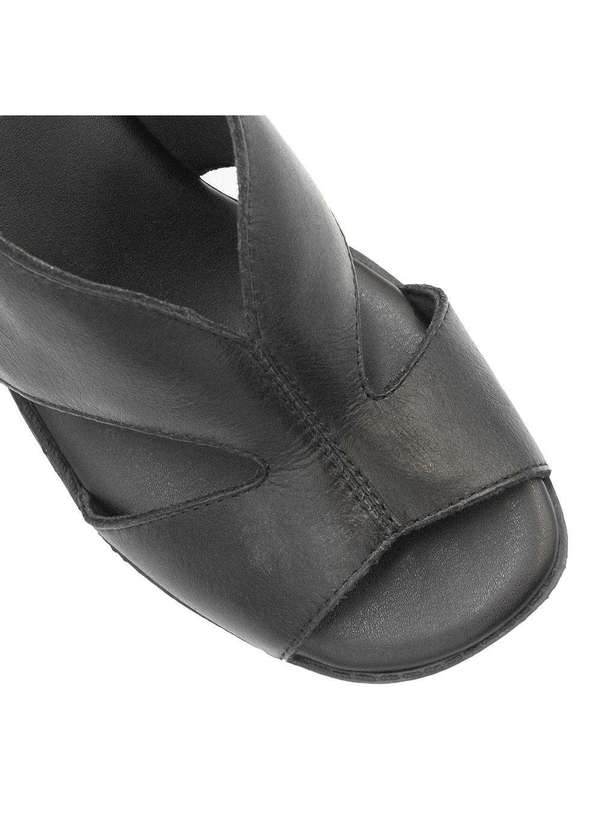 Zatta Calcados - Sandalia Salto Bloco Couro Priscila Marrom 5