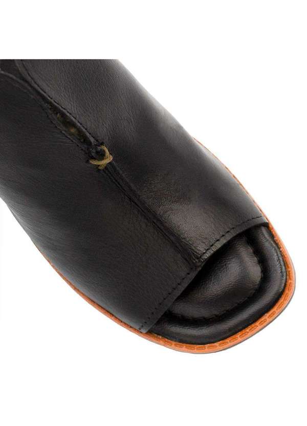 Zatta Calcados - Sandalia Salto Bloco Couro Recorte Ohana Preto 5