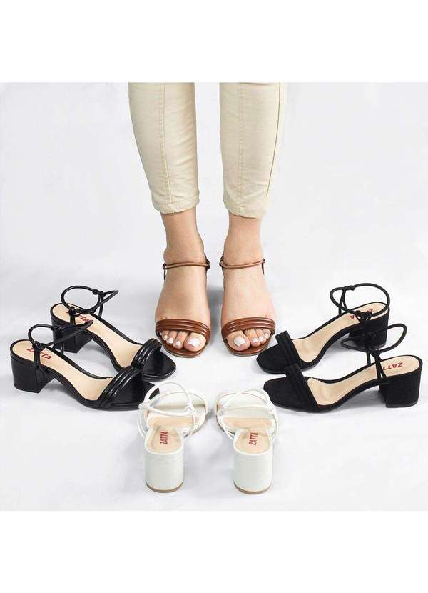 Zatta Calcados - Sandalia Salto Bloco Ines Preto 6