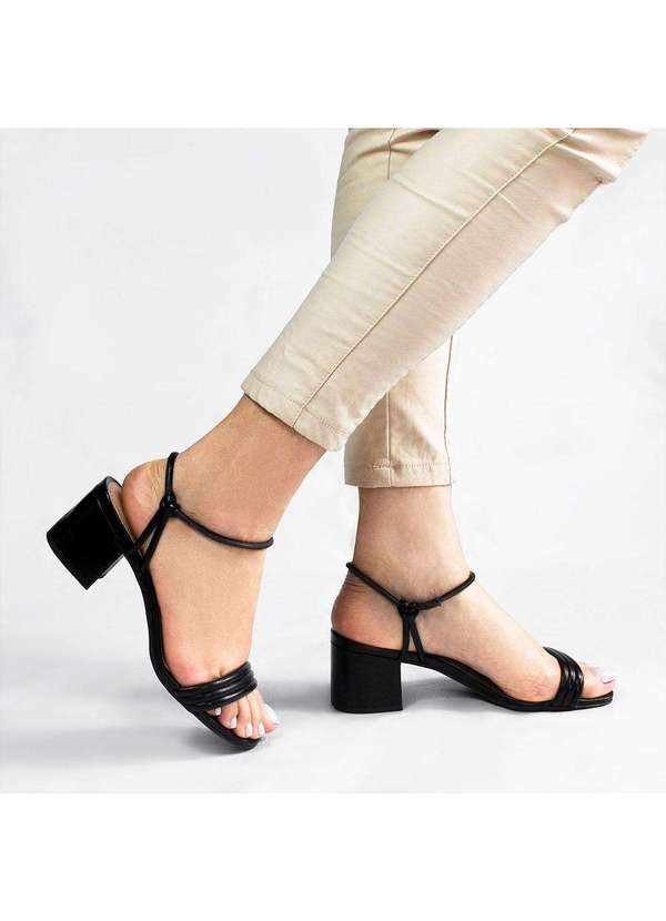 Zatta Calcados - Sandalia Salto Bloco Ines Preto