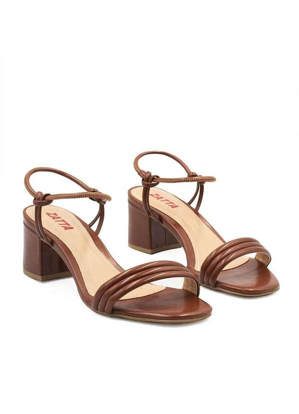 Zatta Calcados - Sandalia Salto Bloco Ines Marrom 5