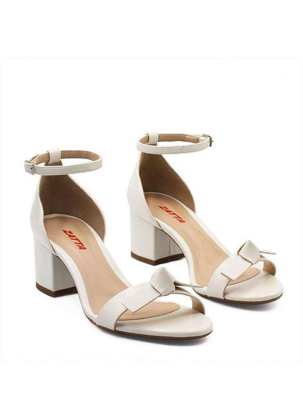 Zatta Calcados - Sandalia Salto Bloco Laco Yumi Branco 5
