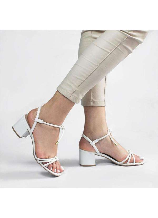 Zatta Calcados - Sandalia Salto Bloco no Tauane Branco 1