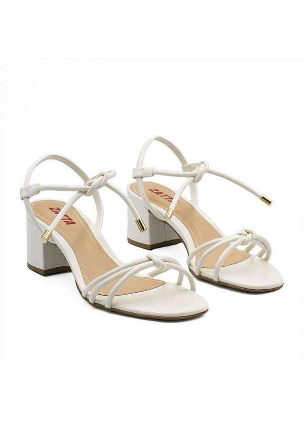 Zatta Calcados - Sandalia Salto Bloco no Tauane Branco 4