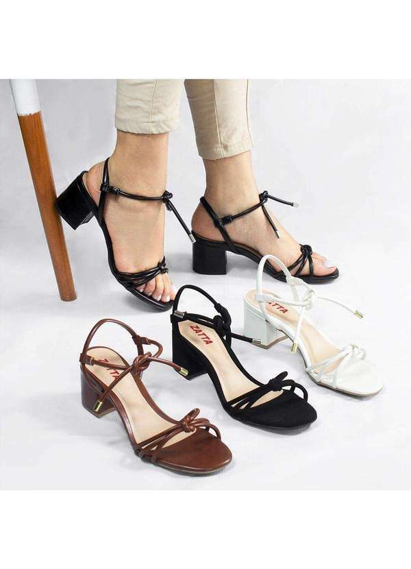 Zatta Calcados - Sandalia Salto Bloco no Tauane Branco 7