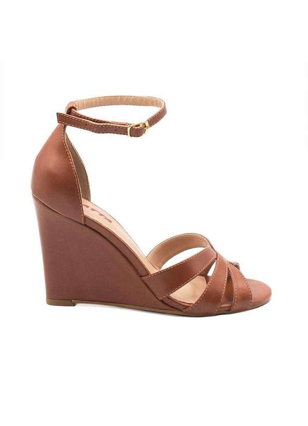 Zatta Calcados - Sandalia Zatta Anabela Thalita Marrom