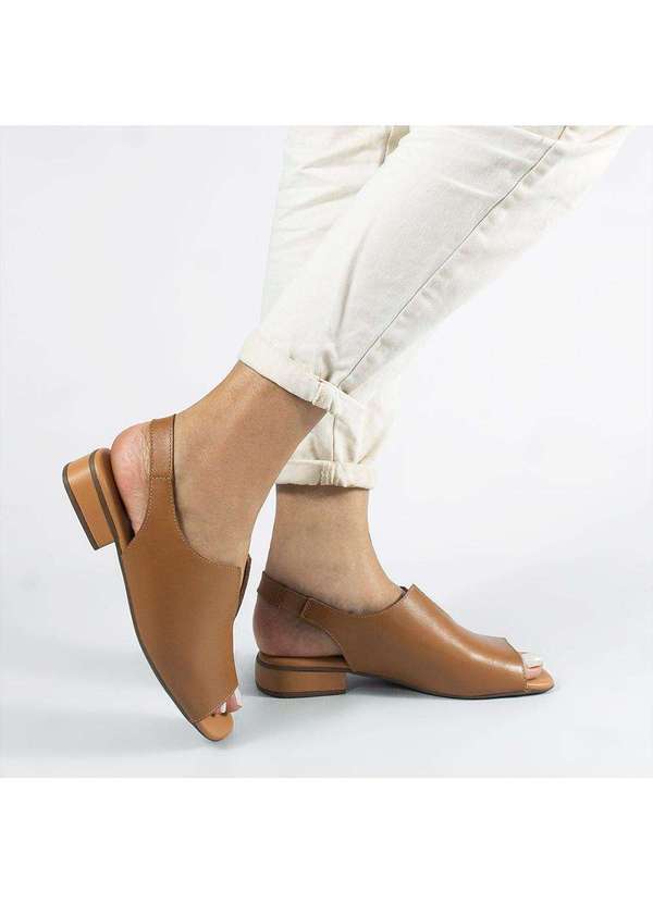 Zatta Calcados - Sandalia Zatta Baixa  Basica Couro Filomena Marrom 5