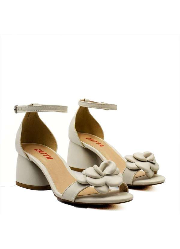 Zatta Calcados - Sandalia Zatta Flor Tais Branco 4