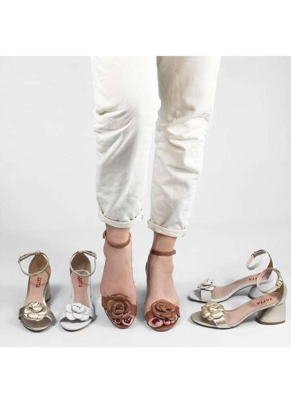 Zatta Calcados - Sandalia Zatta Flor Tais Branco 5