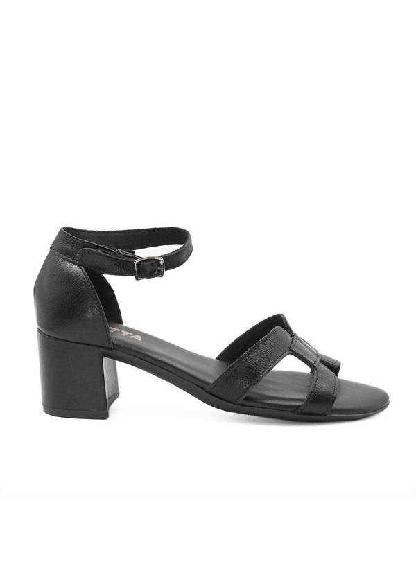 Zatta Calcados - Sandalia Zatta H Salto Bloco em Couro Lorena Preto 1