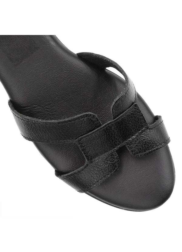 Zatta Calcados - Sandalia Zatta H Salto Bloco em Couro Lorena Preto 5