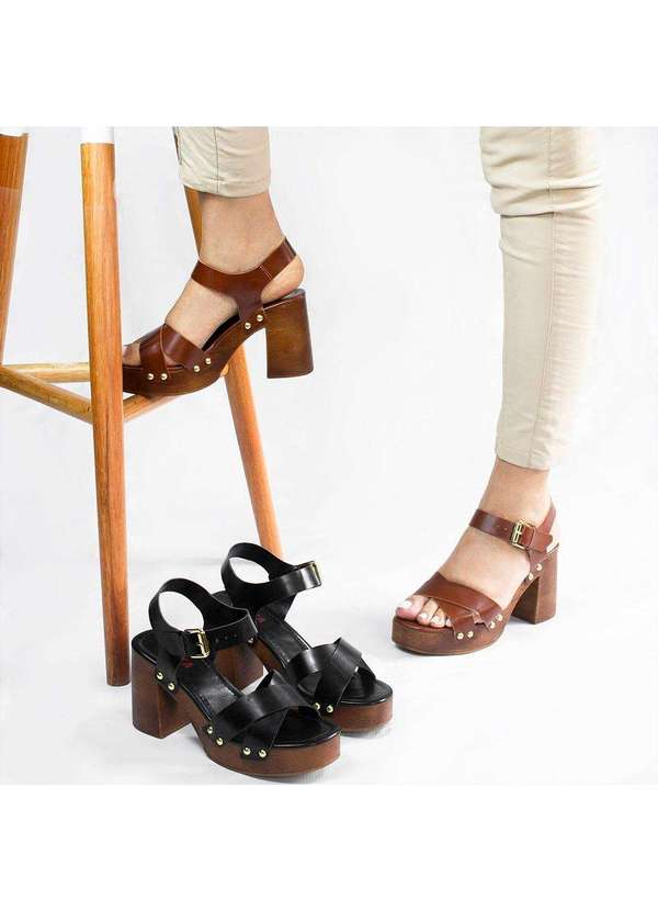 Zatta Calcados - Sandalia Zatta Plataforma Adele Marrom 6