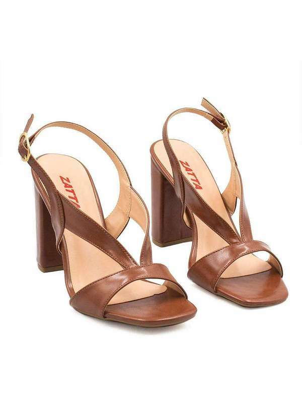 Zatta Calcados - Sandalia Zatta Salto Bloco Alta Lara Marrom 4