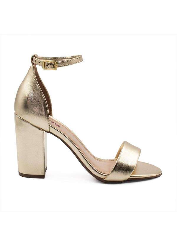 Zatta Calcados - Sandalia Zatta Salto Bloco Alto Pilar Dourado 2