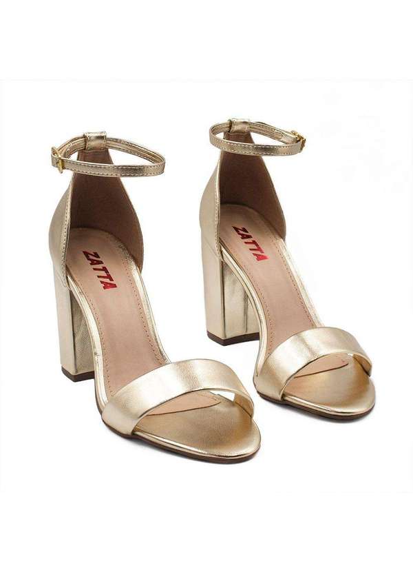 Zatta Calcados - Sandalia Zatta Salto Bloco Alto Pilar Dourado 4