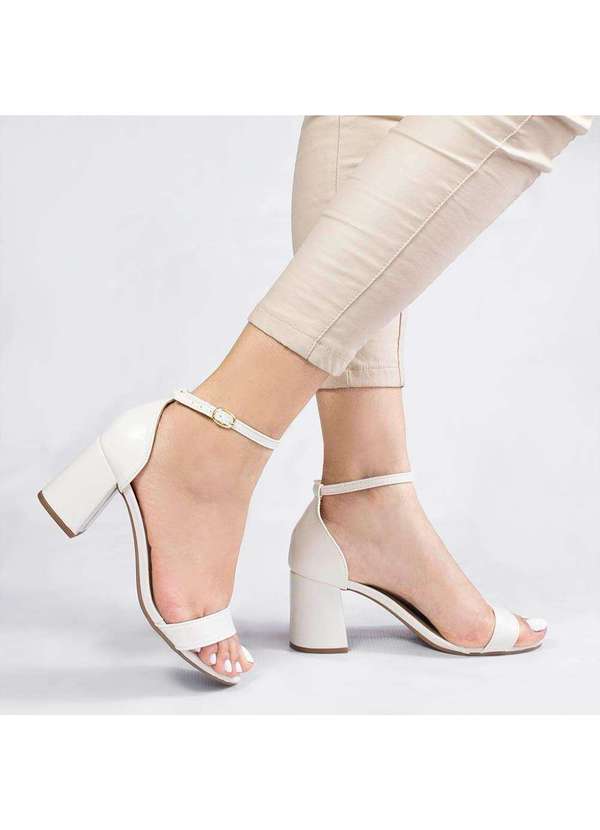 Zatta Calcados - Sandalia Zatta Salto Bloco Medio Suzana Branco 1