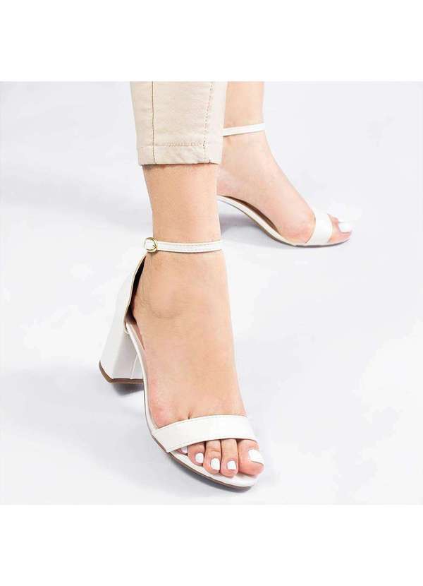 Zatta Calcados - Sandalia Zatta Salto Bloco Medio Suzana Branco 3