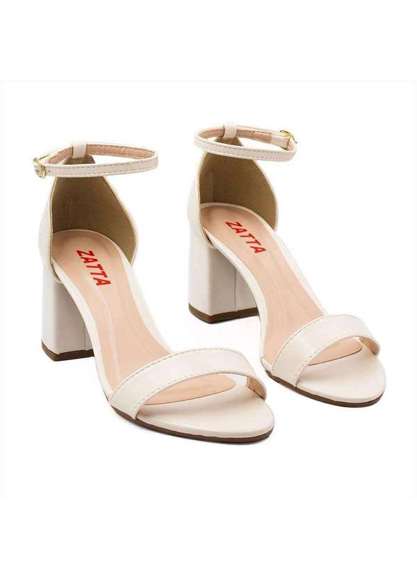 Zatta Calcados - Sandalia Zatta Salto Bloco Medio Suzana Branco 4