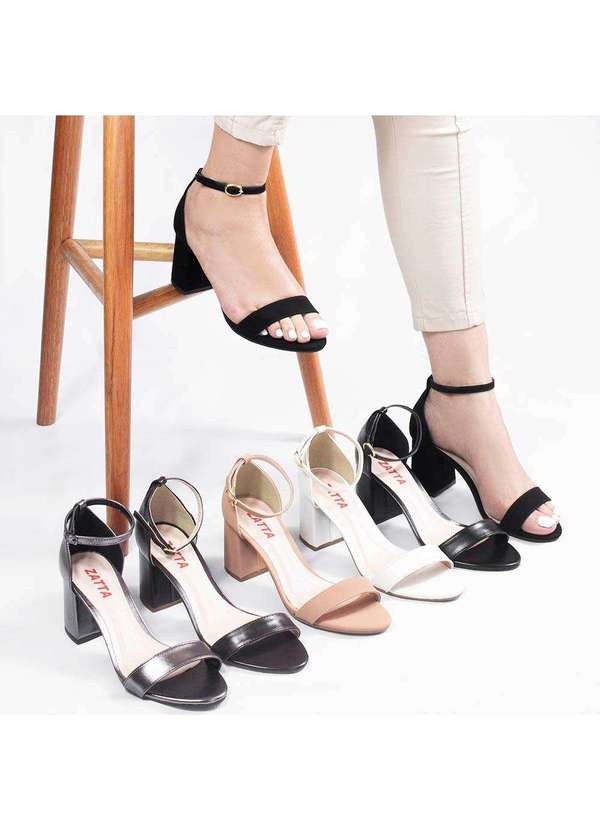 Zatta Calcados - Sandalia Zatta Salto Bloco Medio Suzana Branco 5