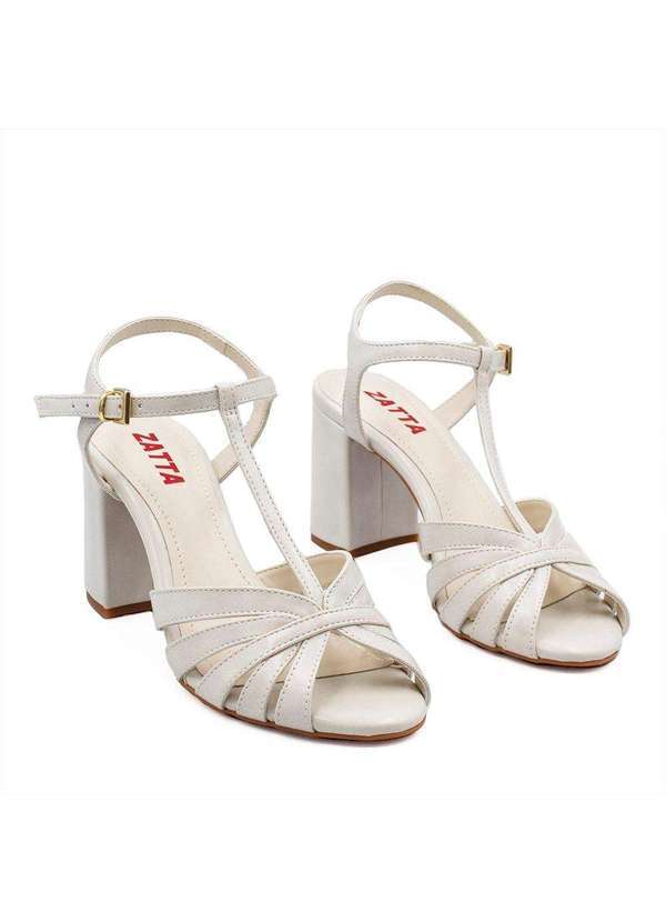 Zatta Calcados - Sandalia Zatta Salto Bloco Tirinhas Salome Branco 3