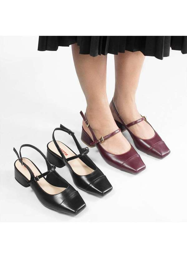 Zatta Calcados - Sapato Zatta Retro Slimback  Emilia Preto 6