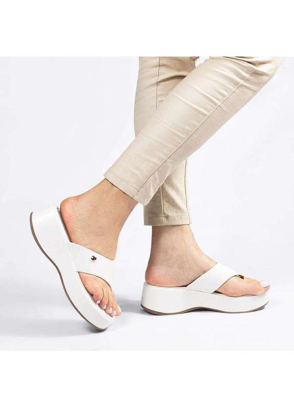 Zatta Calcados - Tamanco de Dedo Zatta Flatform Tamires Branco