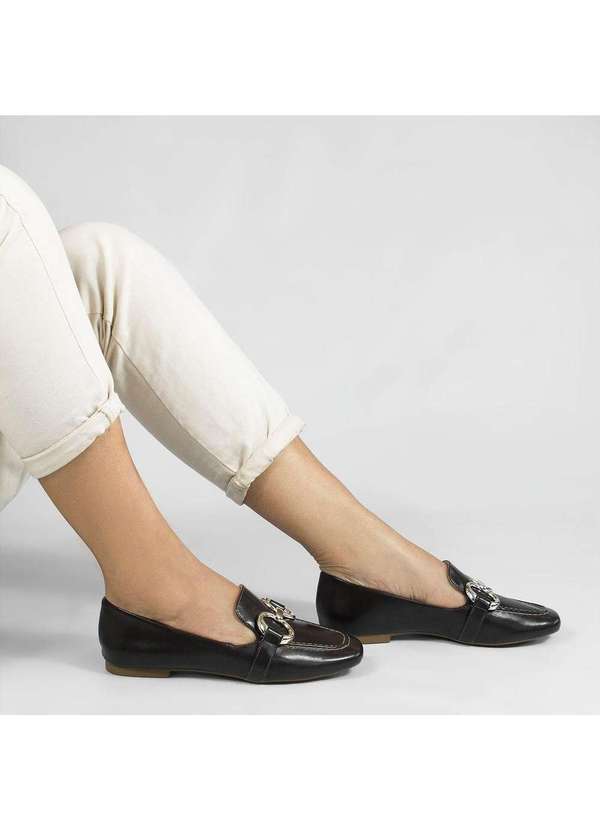 Zatta Calcados - Mocassim Zatta Detalhe Mafalda Marrom