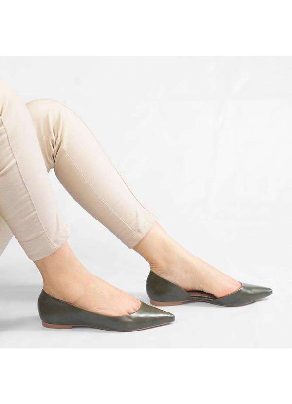 Zatta Calcados - Sapatilha Aberta na Lateral Mel Verde