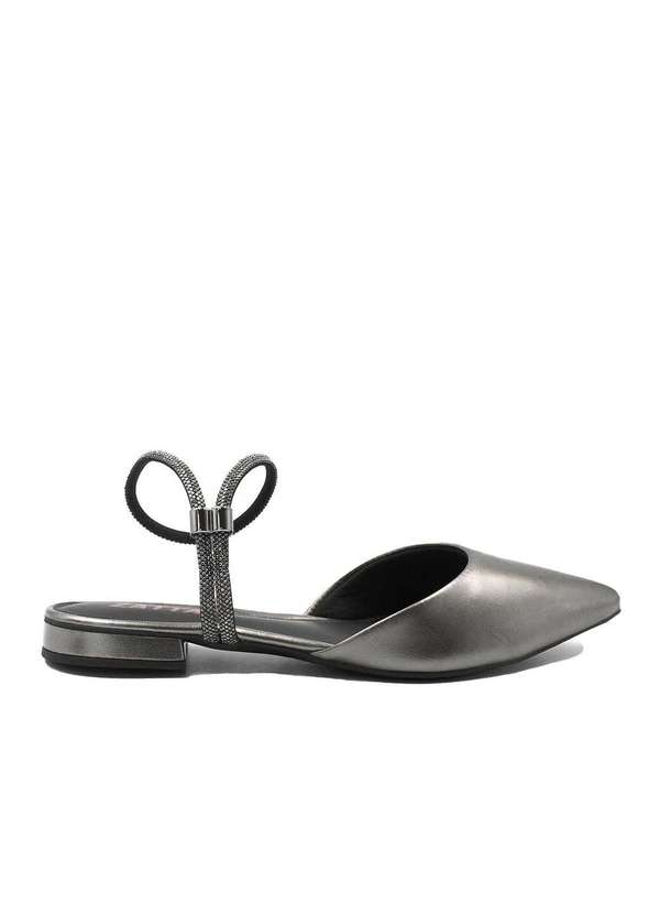 Zatta Calcados - Sapatilha Slingback Bico Fino Emma Cinza 2