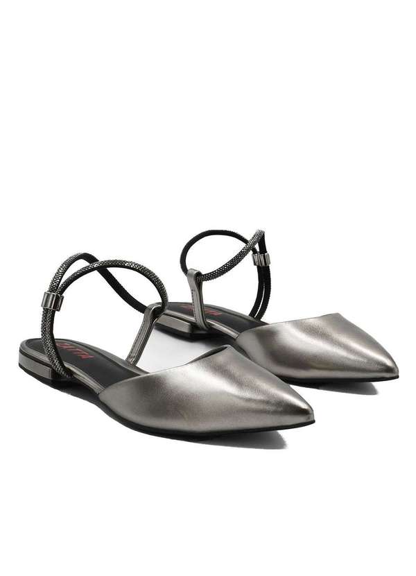Zatta Calcados - Sapatilha Slingback Bico Fino Emma Cinza 3